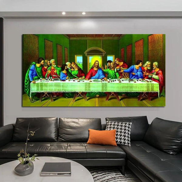 Da Vinci Last Supper Hand Painted Retro Classic Oil Paintings Classical Art Canvas Christian Wall Art for Home
