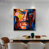 Hand Painted Cool Man Figure Knife Street Modern Abstract Best Quality Oil Painting Fashion Portrait Art