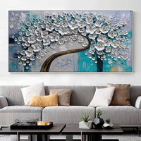 Hand Painted 3D Knife Painting Abstract Flower On Canvas Art Wall Adornment