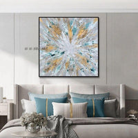 Modern Abstract Hand Painted Grey Hand Painted Canvas Knife for Home Wall