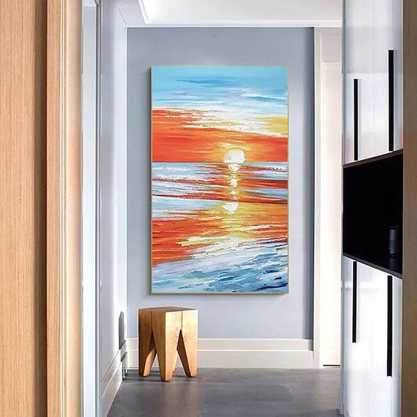 Hand Painted Oil Painting Summer Seascape Knife The On the Canvass