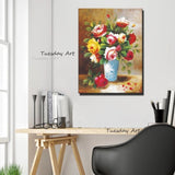 Hand Painted Classic Flower Oil Paintings on Canvas Still Life Wall Art Flowers Decor Cuadros