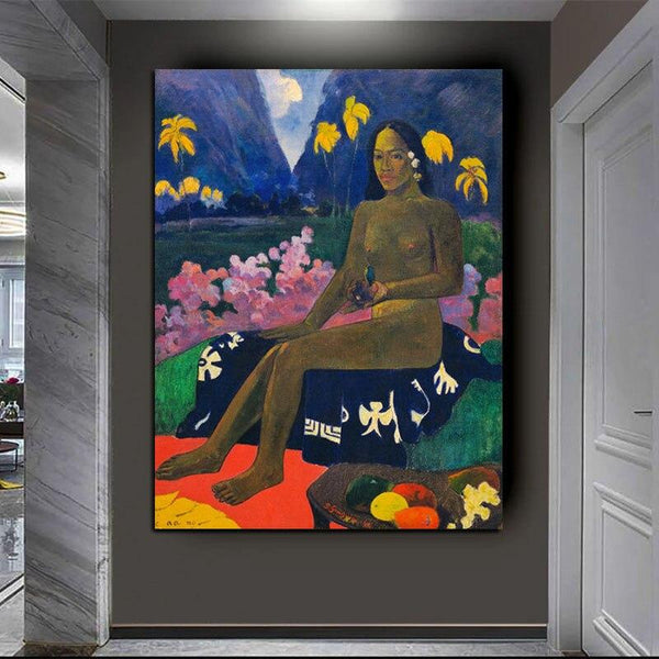 Hand Painted Oil Painting Paul Gauguin Seed of Eleo Figure Abstract Retro Wall Art size