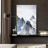 Abstract Mountain Oil Paintings On Canvas Hand Painted Modern Landscape Minimalist Wall Art For Living