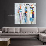 Oil Painting Hand Painted Impression People Abstract Canvas Modern Decor