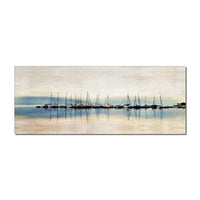 Abstract Boats On The River Hand Painted Oil Painting On Canvas Acrylic Landscape Painting For Modern