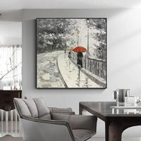 Abstract Modern outdoor Landscape City Street View Hand Painted Oil Painting On Canvas For Living room