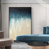 Hand Painted Abstract Contemporary Seascape Minimalist Modern Wall Art Decorative