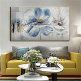 Hand Painted Oil Painting Flower Abstract On Canvas Without Border Size