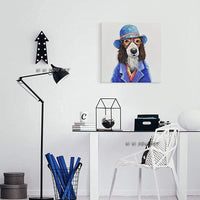 Hand Painted Lovely Dog Cartoon Cute Animal Kids Room Decorative Item Canvas Paintings Wall Art For Home