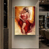 Handmade Beautiful Oil Painting Portrait Painting Spanish Girl Modern Canvas Painting (hand painted)