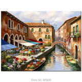 Mediterranean Venice Canal Seascapes painting wall picture (hand painted)