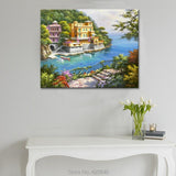 Mediterranean beautiful views Seascapes painting painted on canvas (hand painted)