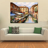 Mediterranean Venice Canal Seascapes painting wall picture (hand painted)