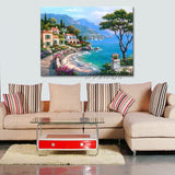Mediterranean villas at the sea Seascapes painting (hand painted)