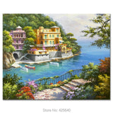 Mediterranean beautiful views Seascapes painting painted on canvas (hand painted)