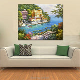 Mediterranean beautiful views Seascapes painting painted on canvas (hand painted)