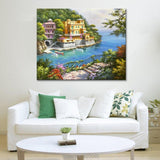 Mediterranean beautiful views Seascapes painting painted on canvas (hand painted)