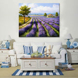 Mediterranean landscape lavender painting wall picture canvas (hand painted)