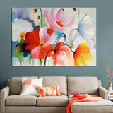 Hand Painted Impression Colorful Flowers Oil Painting Canvas s