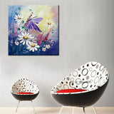 Hand Painted beautiful butterfly and flowers on Canvas Modern Abstract Wall Art