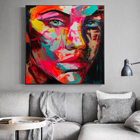 Palette knife painting portrait Palette knife Face Oil painting Impasto figure on canvas Hand Painted Francoise Nielly