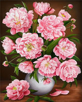 DIY Flower In Vase Painting By Number Kits Handpainted Picture Peony Flower Drawing On Canvas Home Decor DIY Gift 50x65cm