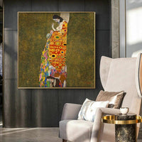 Classic Hand Painted Gustav Klimt Hope 2 Abstract Oil Painting on Canvas Modern Arts Room