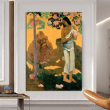 Hand Painted Oil Painting Paul Gauguin Maria Moon Impressionism Abstract Figure Retro Decor