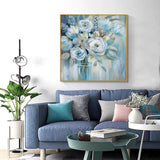 Hand Painted Abstract Flowers Art Oil Painting On Canvas Wall Adornment Painting