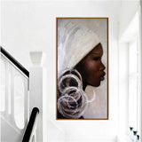 Hand Painted Abstract African Woman Portrait Oil Painting on Canvas Abstract African Woman