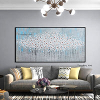 Pop Art Hand Painted Thick Palette Knife Flower Oil Painting on Canvas Abstract Wall Painting Home Wall Decor