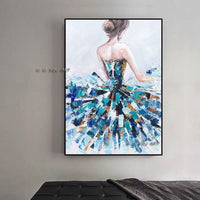 Lovely Cute Dress Skirt Dance Girl Canvas Painting Wall Art Girlish Decor