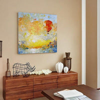 Hand Painted Oil Painting Impression Landscape Hot Air Balloon Abstract For Kitchen On Canvas