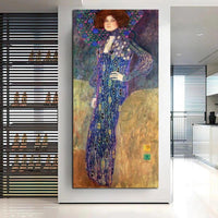 Hand Painted Gustav Klimt Portrait of Emilie Flöge Oil Painting On Canvas Room canvass