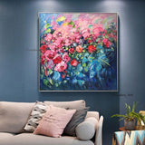 Beautiful Flowers Abstract Oil Painting Hand Painted Wall Art Modern Aesthetic Oil Painting On Canvas