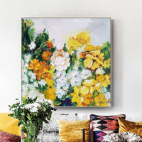 Hand Painted Abstract Flower Art On Canvas Wall Art Decoration