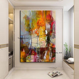 Hand Painted Art Hand Painted Oil Painting Impression Line Abstract Canvas Room Bedroom Decor