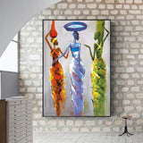 Hand Painted Oil Painting Ethnic Style Classic Impression People Painting Canvas Art Room Decoration Abstract