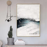 Abstract Seascape Oil Painting On Canvas Hand Painted Modern Painting Minimalist Office