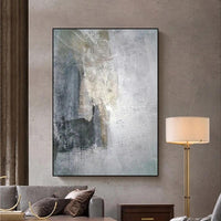 Hand Painted Abstract Decorative Painting Simple Model Room Retro Gray Painting Decoration