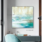 Wall Art Canvas Abstract Lake Landscape Modern Hand Painted Home