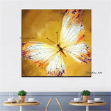 Abstract Beautiful Hand Painted Golden And White Butterfly Art Animal Painting On Canvas Oil Painting wall Decor