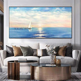 Hand Painted Landscape Sunrise Seascape Dining Room Painting For Porch Painting Hanging Painting Decor