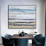 Hand Painted Abstract Sea Painting On Canvas Beautiful Modern Seascape Wall Art For