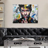 Hand Painted People Oil Painting Knife Face Abstract Canvas Wall Arts