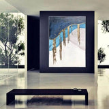 Blue Abstract On Canvas Modern Hand Painted Oil Painting Hallway ping