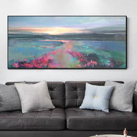 Hand Painted Latest Abstract Knife Flowers Oil Painting Art Outdoor Scenery Canvas Wall Hangings Art