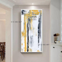 Abstract Art Decorative Wall Painting On Canvas Hand Painted Oil Vertical Painting