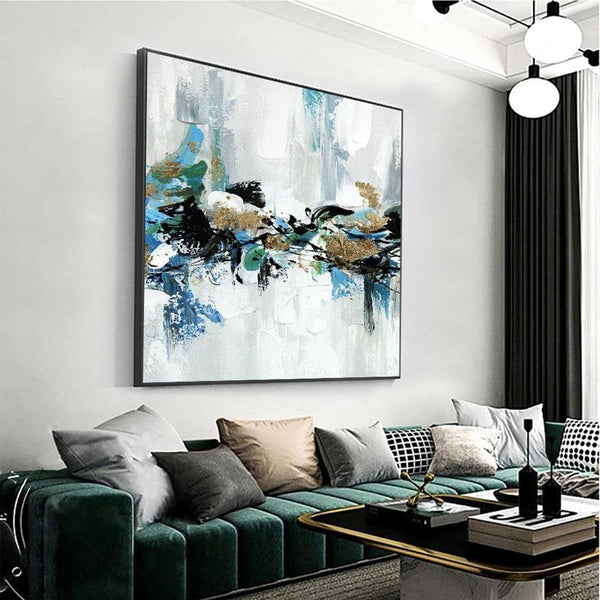 Artist Hand Painted High Quality Abstract Blue on Canvas Modern Minimalist Decorative